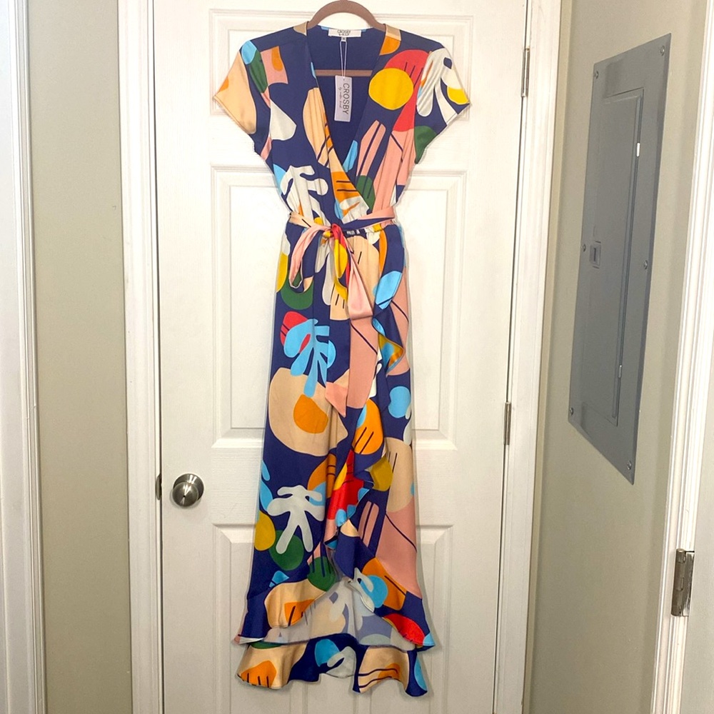 Colorful Abstract Crosby by Mollie Burch Wrap Dress (New)